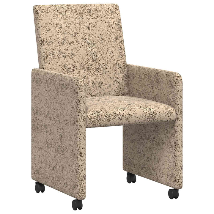 Spisebordsstole med hjul 2 stk. Faux suede læder Lysegrå