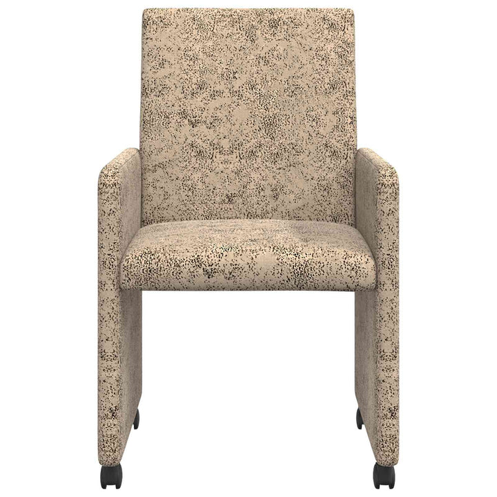 Spisebordsstole med hjul 2 stk. Faux suede læder Lysegrå