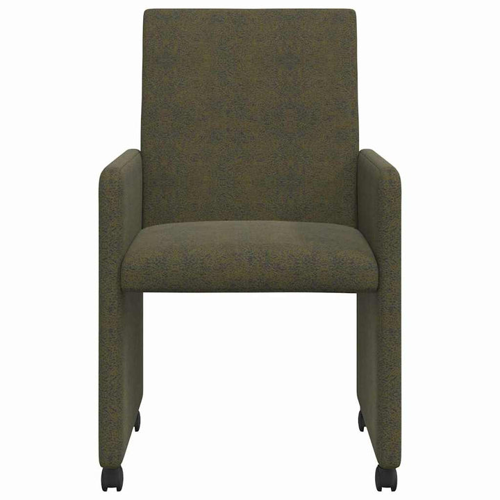 Spisebordsstole med hjul 2 pcs Army grøn 57 x 66 x 94 cm