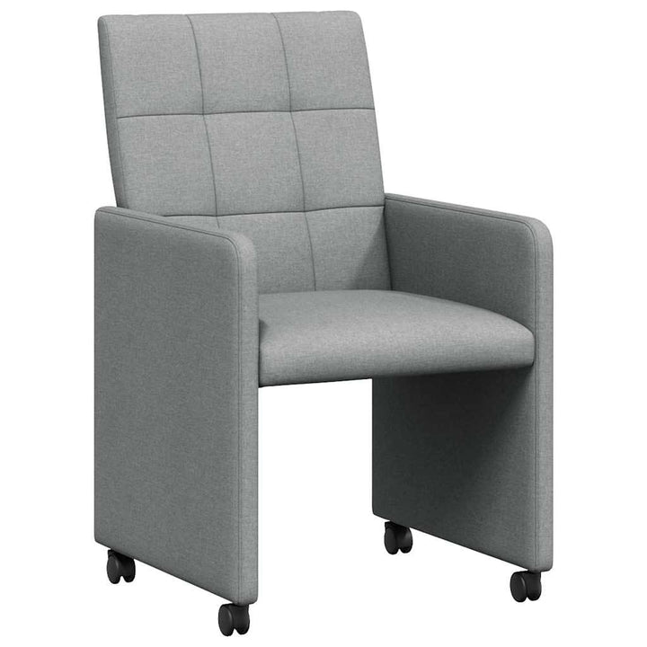 Spisebordsstole med hjul 2 pcs Lysegrå 58 x 65 x 94 cm Stof