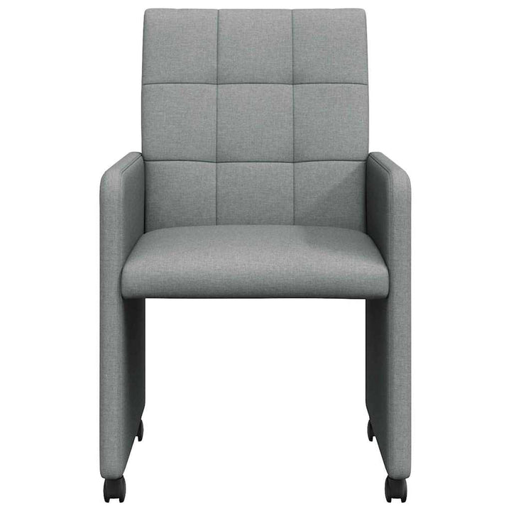 Spisebordsstole med hjul 2 pcs Lysegrå 58 x 65 x 94 cm Stof