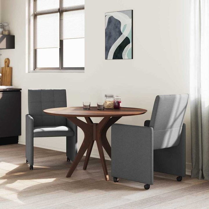 Spisebordsstole med hjul 2 pcs Mørkegrå 58 x 65 x 94 cm Stof