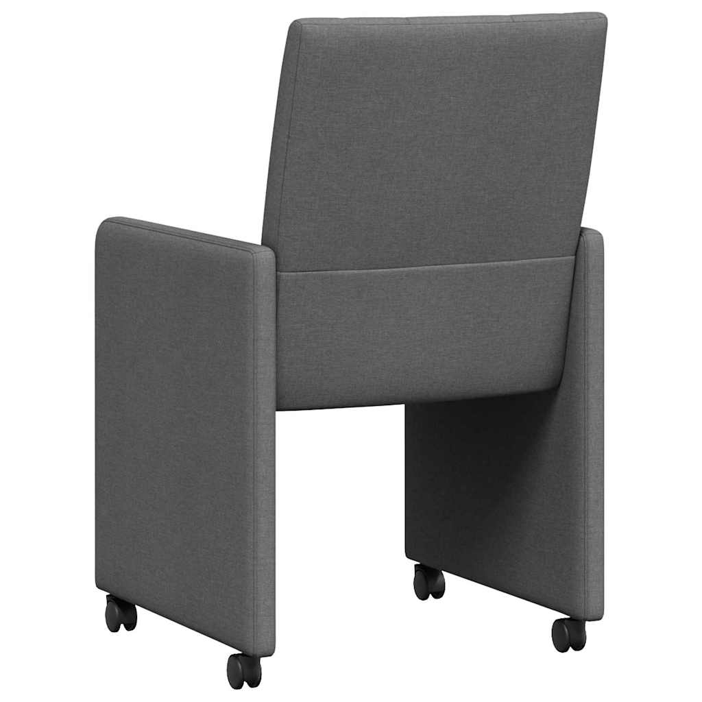 Spisebordsstole med hjul 2 pcs Mørkegrå 58 x 65 x 94 cm Stof