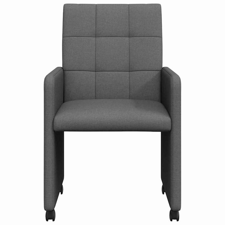 Spisebordsstole med hjul 2 pcs Mørkegrå 58 x 65 x 94 cm Stof