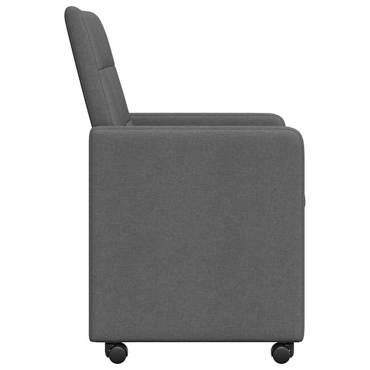 Spisebordsstole med hjul 2 pcs Mørkegrå 58 x 65 x 94 cm Stof