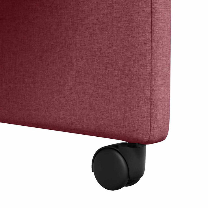 Spisebordsstole med hjul 2 pcs Vinrød 58 x 65 x 94 cm Stof