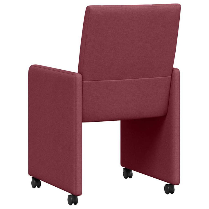 Spisebordsstole med hjul 2 pcs Vinrød 58 x 65 x 94 cm Stof