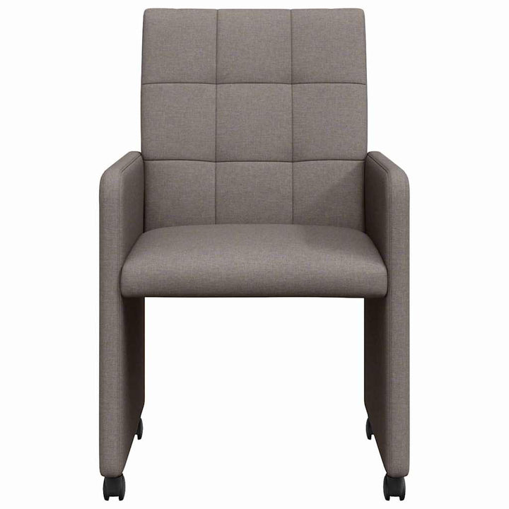 Spisebordsstole med hjul 2 stk. Stof Gråbrun 58 x 65 x 94 cm