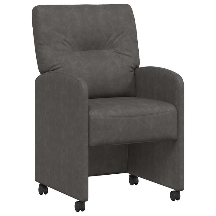 Spisebordsstole med hjul 2 pcs Sort 57 x 67 x 95 cm Kunstlæder