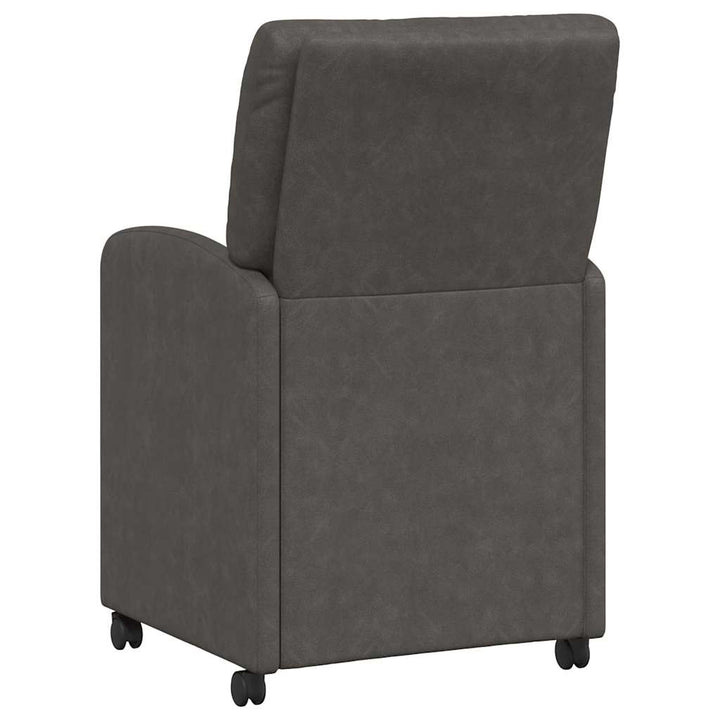Spisebordsstole med hjul 2 pcs Sort 57 x 67 x 95 cm Kunstlæder