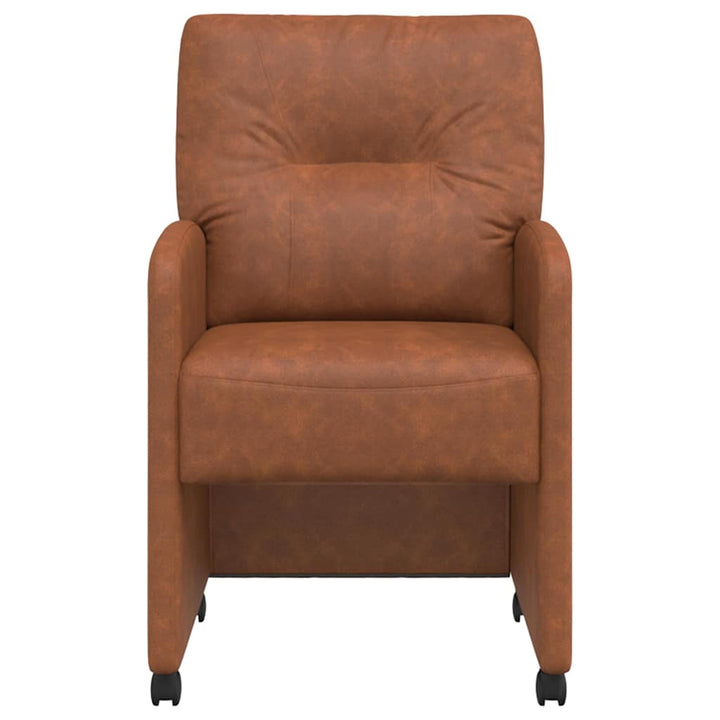 Spisebordsstole med hjul 2 pcs Brun 57 x 67 x 95 cm Kunstlæder