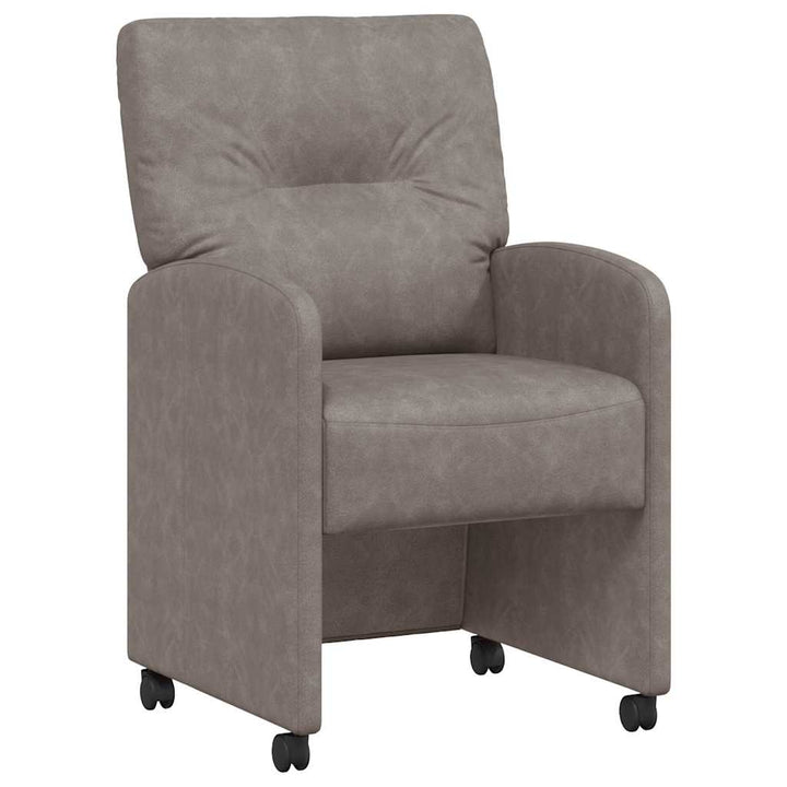 Spisebordsstole med hjul 2 pcs Grå 57 x 67 x 95 cm Kunstlæder