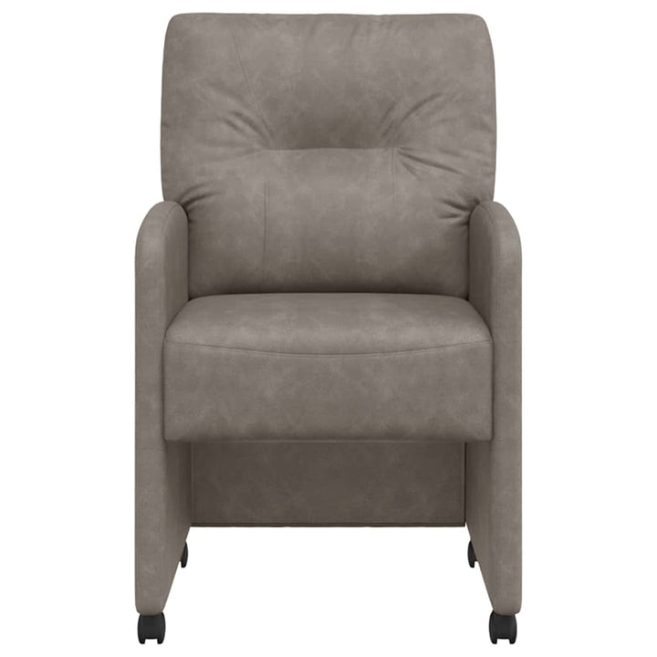 Spisebordsstole med hjul 2 pcs Grå 57 x 67 x 95 cm Kunstlæder