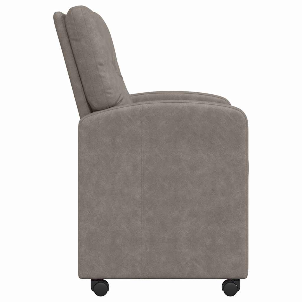 Spisebordsstole med hjul 2 pcs Grå 57 x 67 x 95 cm Kunstlæder