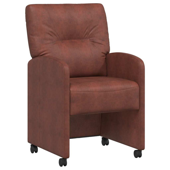 Spisebordsstole med hjul 2 pcs Skinnende brun 57 x 67 x 95 cm