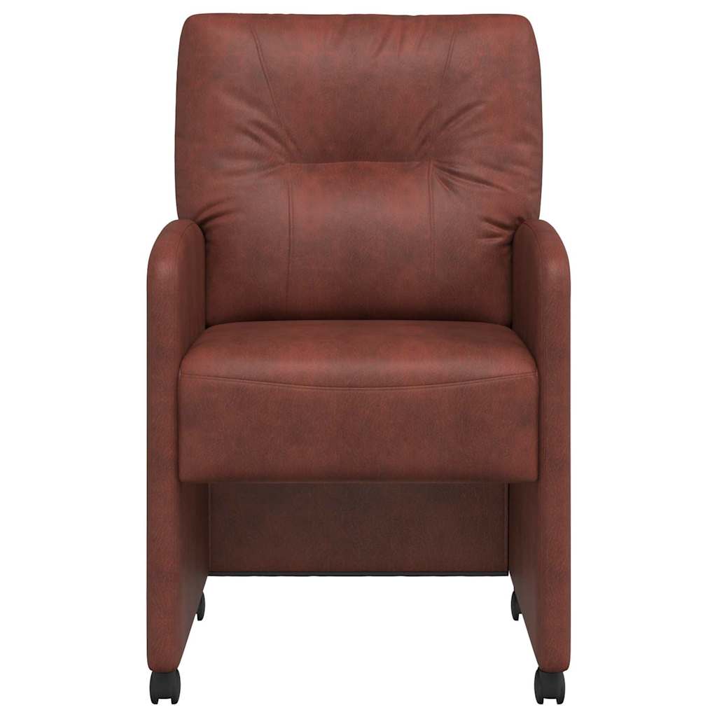 Spisebordsstole med hjul 2 pcs Skinnende brun 57 x 67 x 95 cm