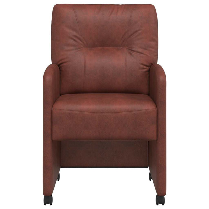 Spisebordsstole med hjul 2 pcs Skinnende brun 57 x 67 x 95 cm