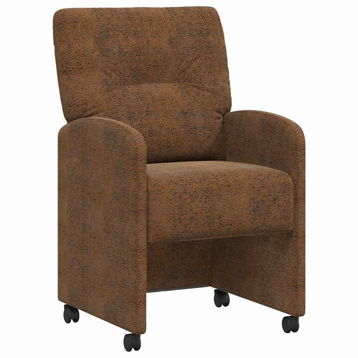 Spisebordsstole med hjul med hjul 2 pcs Brun 57 x 67 x 95 cm