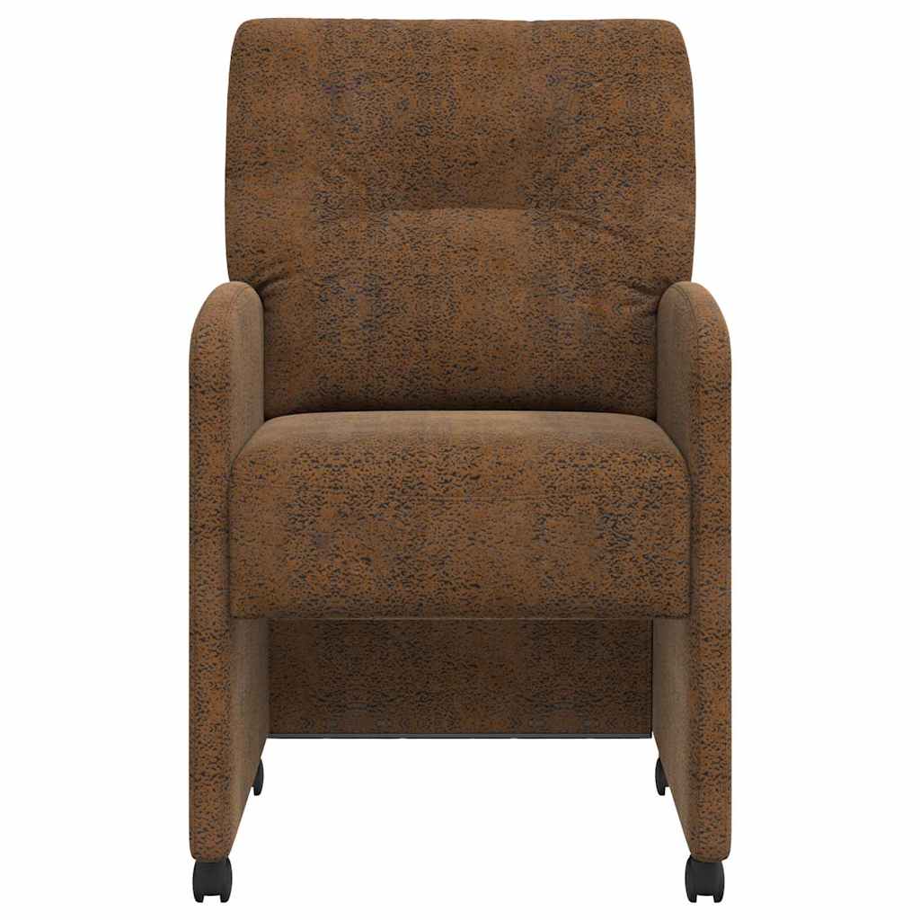 Spisebordsstole med hjul med hjul 2 pcs Brun 57 x 67 x 95 cm