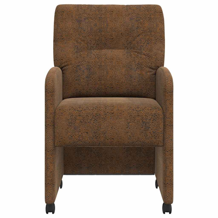Spisebordsstole med hjul med hjul 2 pcs Brun 57 x 67 x 95 cm