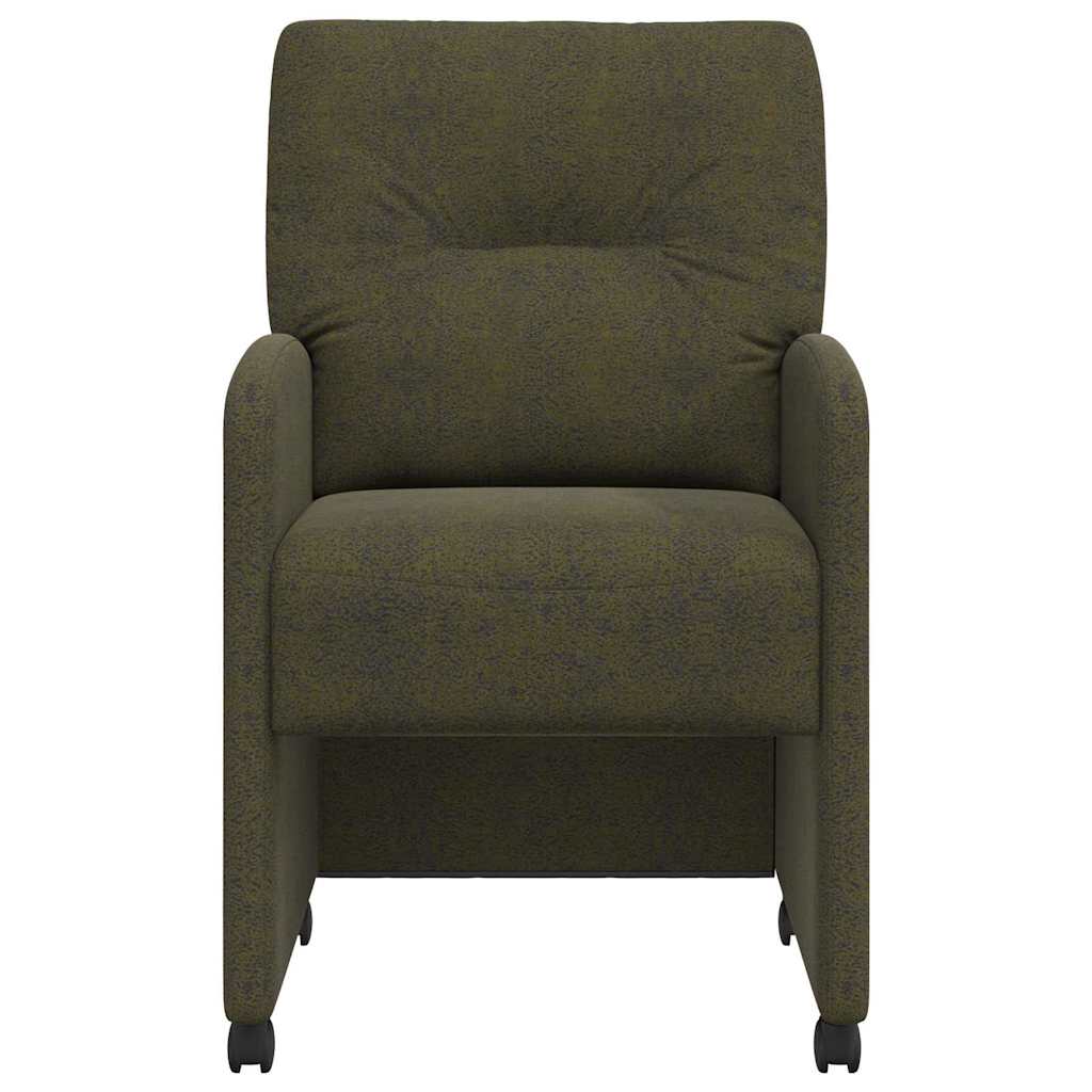 Spisebordsstole med hjul 2 pcs Army grøn 57 x 67 x 95 cm