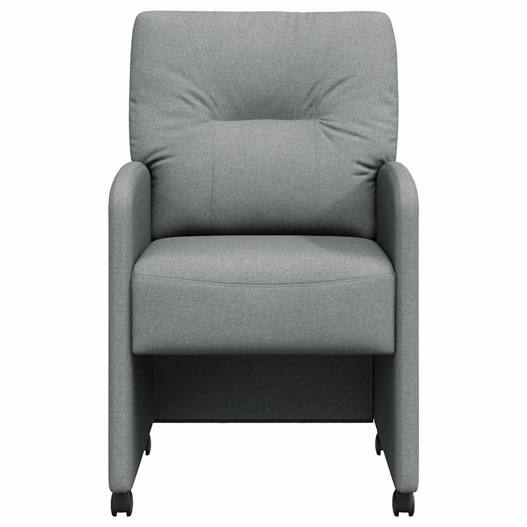 Spisebordsstole med hjul 2 pcs Lysegrå 57 x 67 x 95 cm Stof