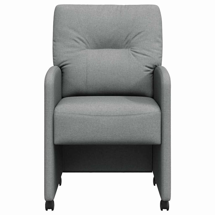 Spisebordsstole med hjul 2 pcs Lysegrå 57 x 67 x 95 cm Stof