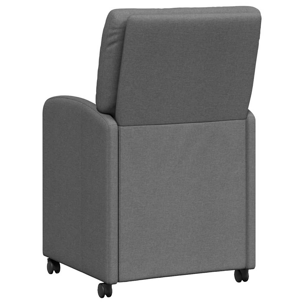 Spisebordsstole med hjul 2 pcs Mørkegrå 57 x 67 x 95 cm Stof