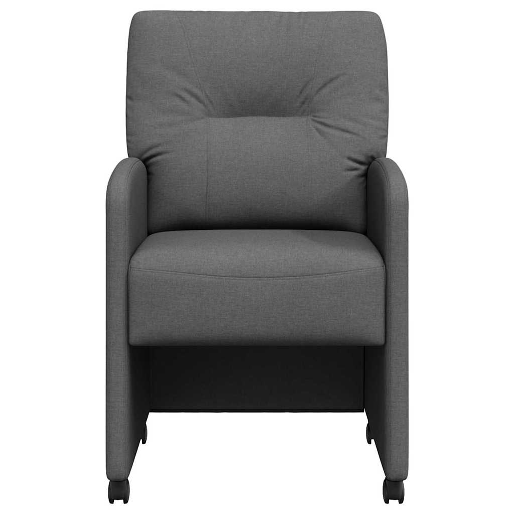 Spisebordsstole med hjul 2 pcs Mørkegrå 57 x 67 x 95 cm Stof