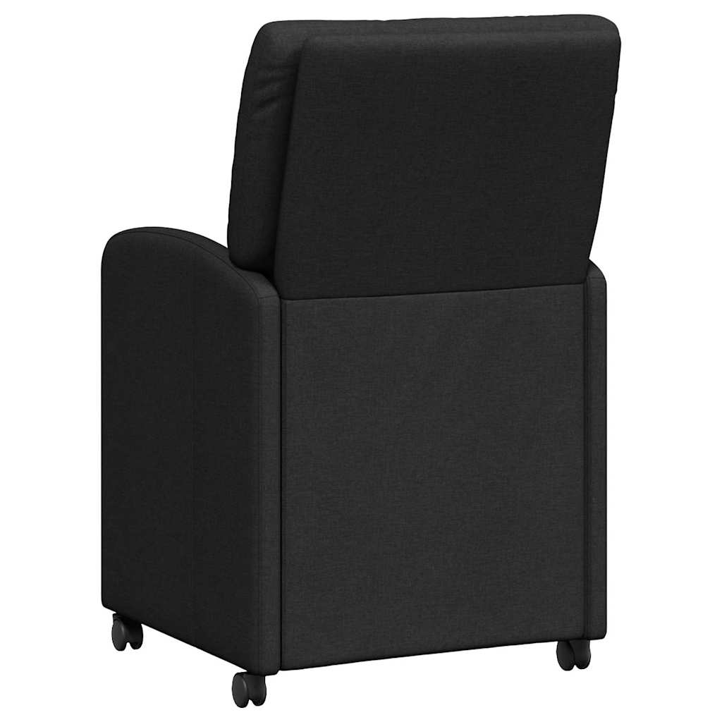 Spisebordsstole med hjul 2 pcs Sort 57 x 67 x 95 cm Stof
