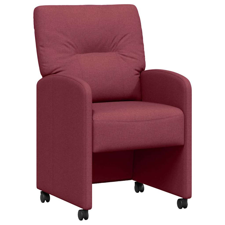 Spisebordsstole med hjul 2 pcs Vinrød 57 x 67 x 95 cm Stof