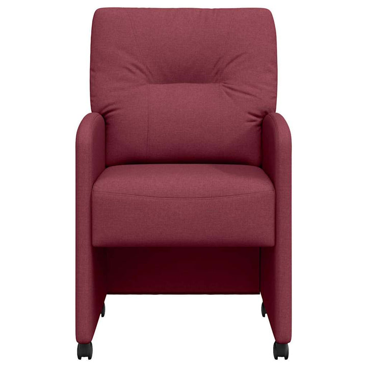 Spisebordsstole med hjul 2 pcs Vinrød 57 x 67 x 95 cm Stof