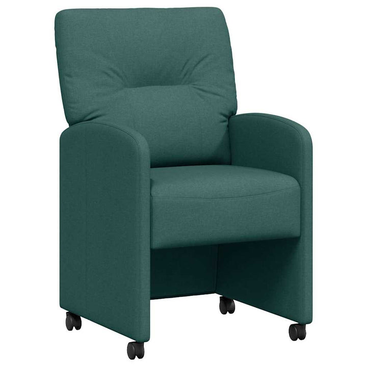Spisebordsstole med hjul 2 pcs Mørkegrøn 57 x 67 x 95 cm Stof