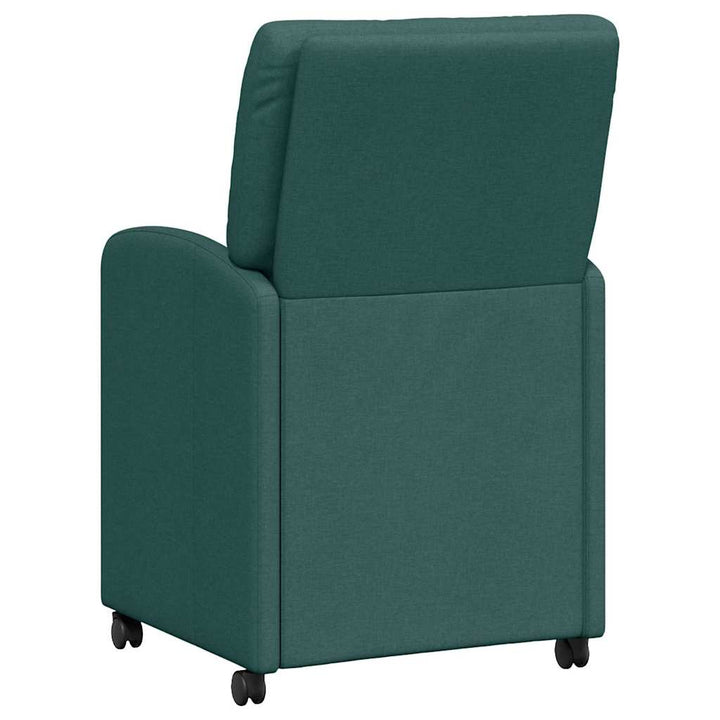 Spisebordsstole med hjul 2 stk. Stof Mørkegrøn 57 x 67 x 95 cm