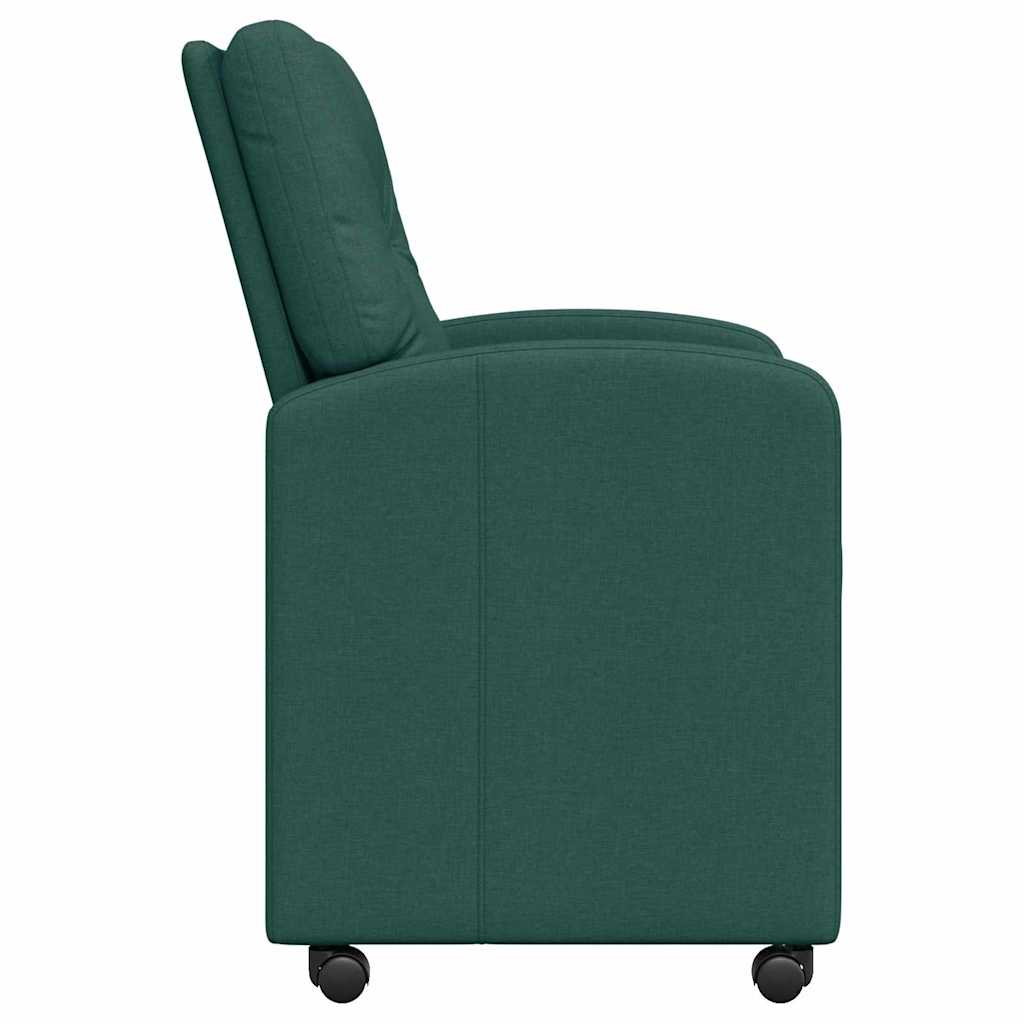Spisebordsstole med hjul 2 pcs Mørkegrøn 57 x 67 x 95 cm Stof