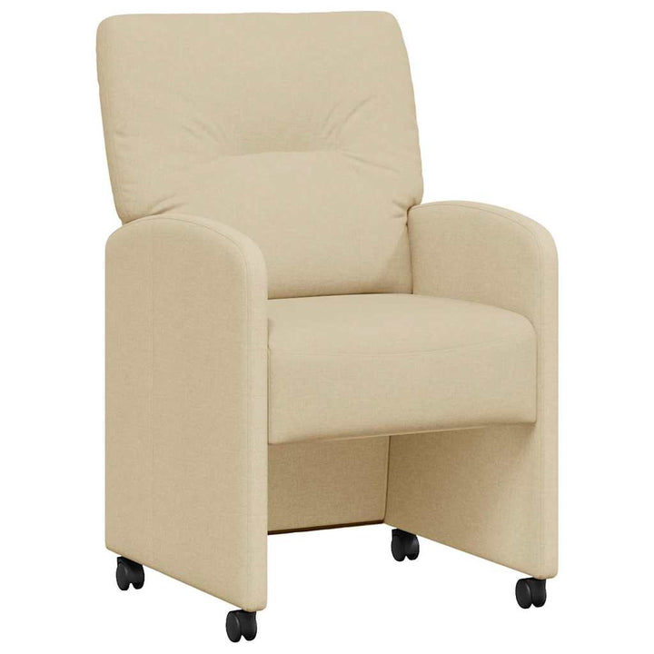 Spisebordsstole med hjul 2 pcs Creme 57 x 67 x 95 cm Stof