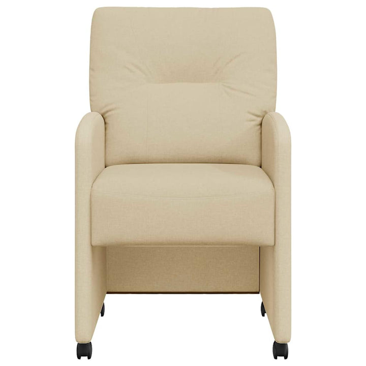 Spisebordsstole med hjul 2 pcs Creme 57 x 67 x 95 cm Stof