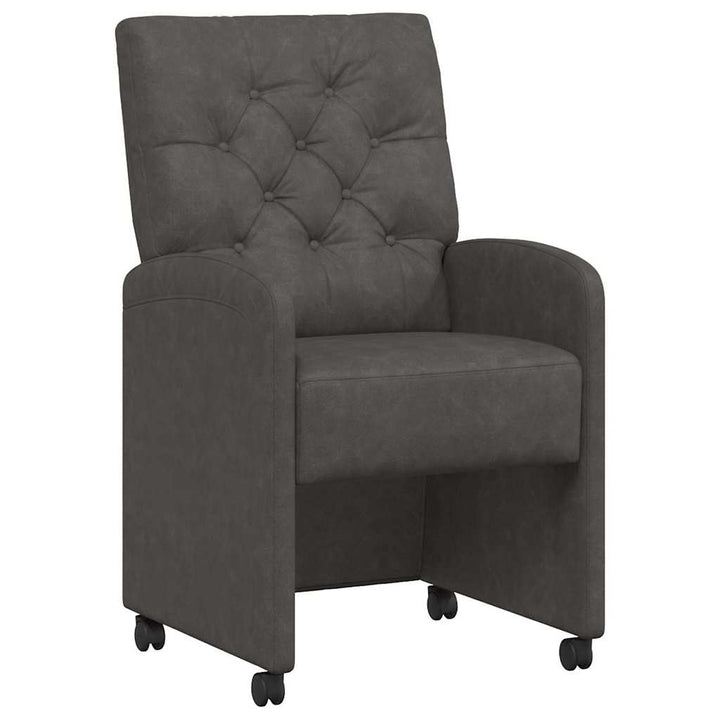 Spisebordsstole med hjul 2 stk. Kunstlæder Sort 58 x 67 x 97 cm