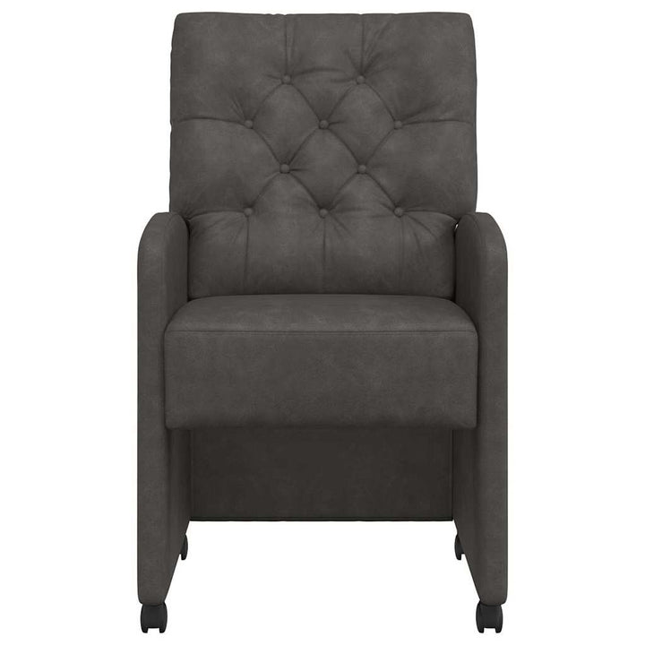 Spisebordsstole med hjul 2 stk. Kunstlæder Sort 58 x 67 x 97 cm