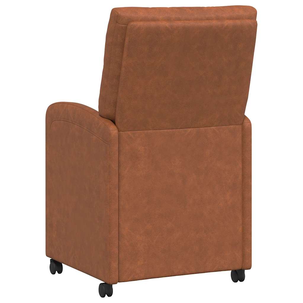 Spisebordsstole med hjul 2 pcs Brun 58 x 67 x 97 cm Kunstlæder