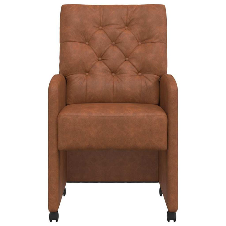Spisebordsstole med hjul 2 pcs Brun 58 x 67 x 97 cm Kunstlæder