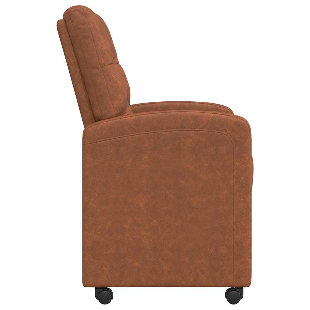 Spisebordsstole med hjul 2 pcs Brun 58 x 67 x 97 cm Kunstlæder
