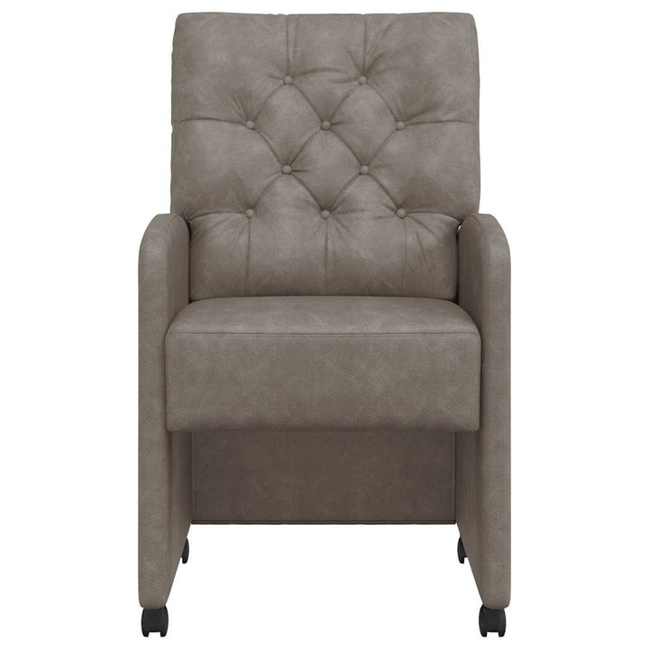 Spisebordsstole med hjul 2 pcs Grå 58 x 67 x 97 cm Kunstlæder