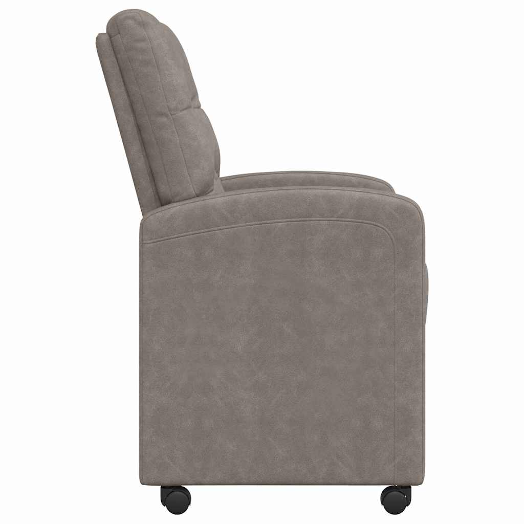 Spisebordsstole med hjul 2 pcs Grå 58 x 67 x 97 cm Kunstlæder