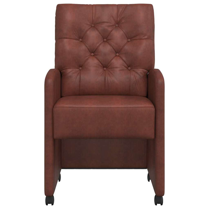 Spisebordsstole med hjul 2 pcs Skinnende brun 58 x 67 x 97 cm