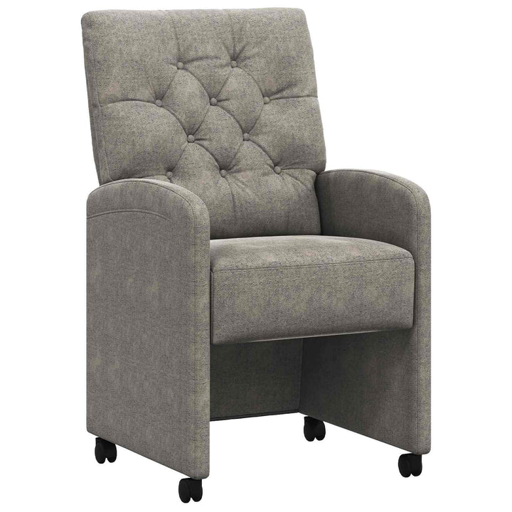 Spisebordsstole med hjul med hjul 2 pcs Lysegrå 58 x 67 x 97 cm