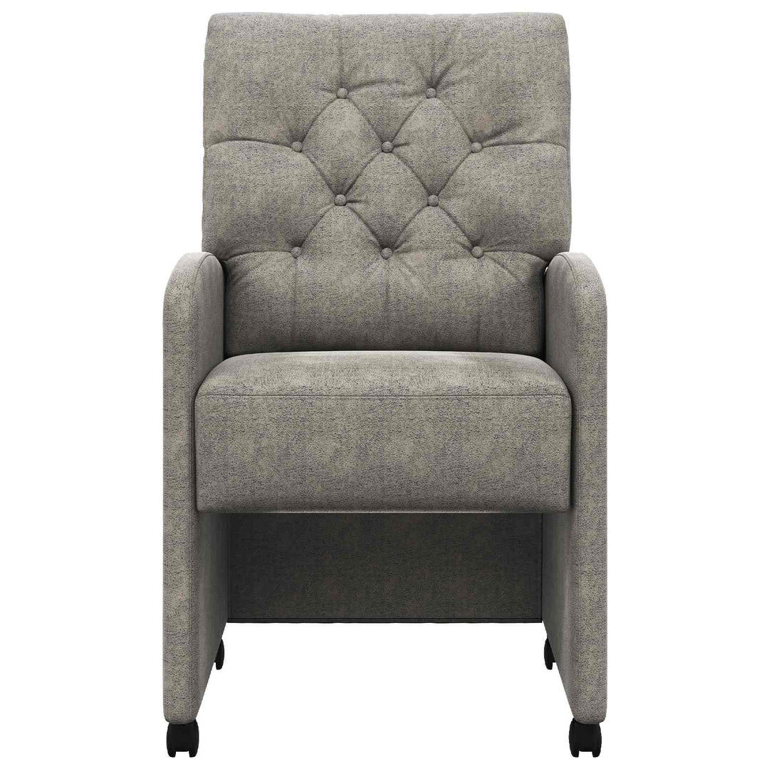 Spisebordsstole med hjul med hjul 2 pcs Lysegrå 58 x 67 x 97 cm