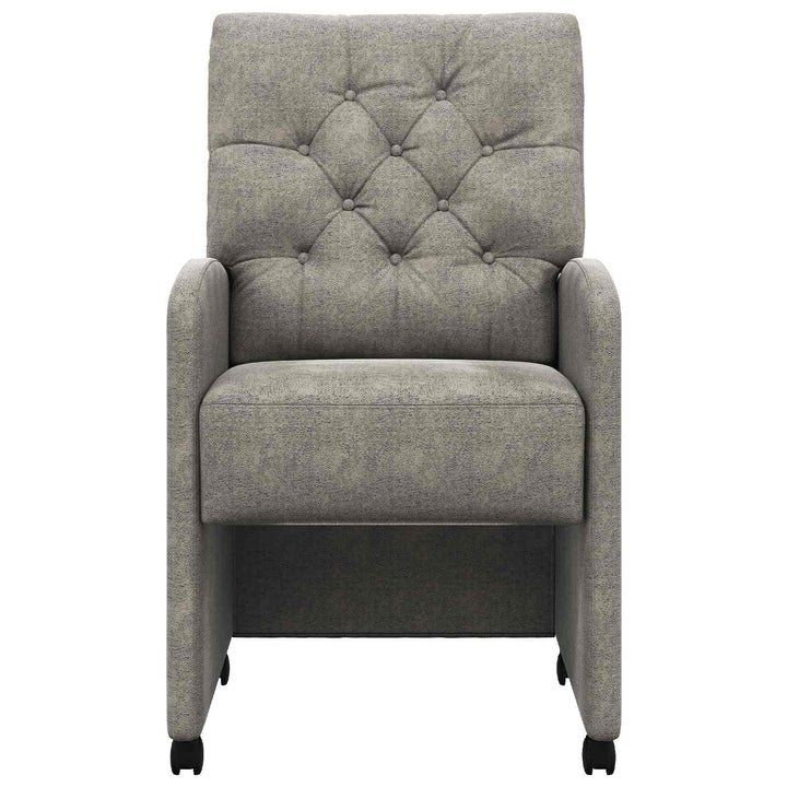 Spisebordsstole med hjul med hjul 2 pcs Lysegrå 58 x 67 x 97 cm