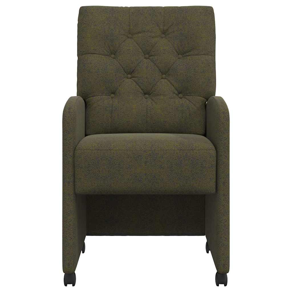 Spisebordsstole med hjul 2 pcs Army grøn 58 x 67 x 97 cm