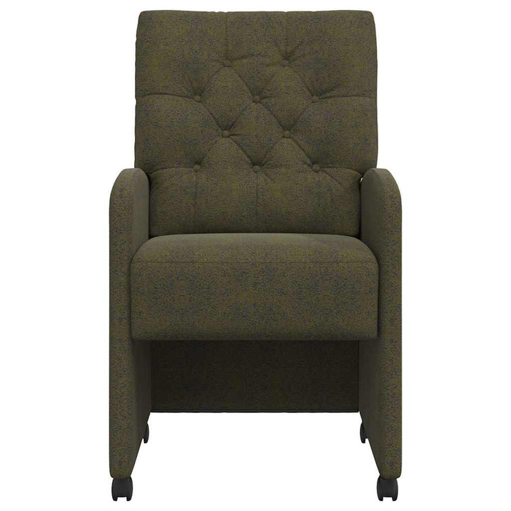 Spisebordsstole med hjul 2 pcs Army grøn 58 x 67 x 97 cm